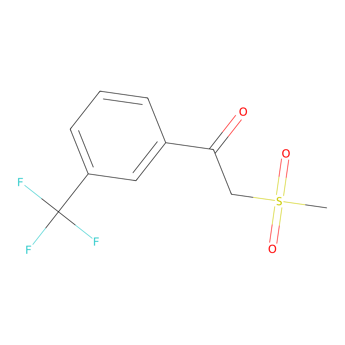 2-(Methylsulfonyl)-1-(3-(trifluoromethyl)phenyl)ethanone molecular structure, CAS 128306-96-7