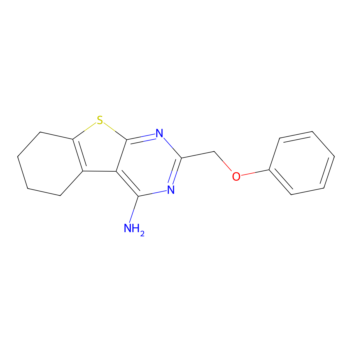 2-(Phenoxymethyl)-5,6,7,8-tetrahydro[1]benzothieno[2,3-d]pyrimidin-4-amine molecular structure, CAS 128307-32-4