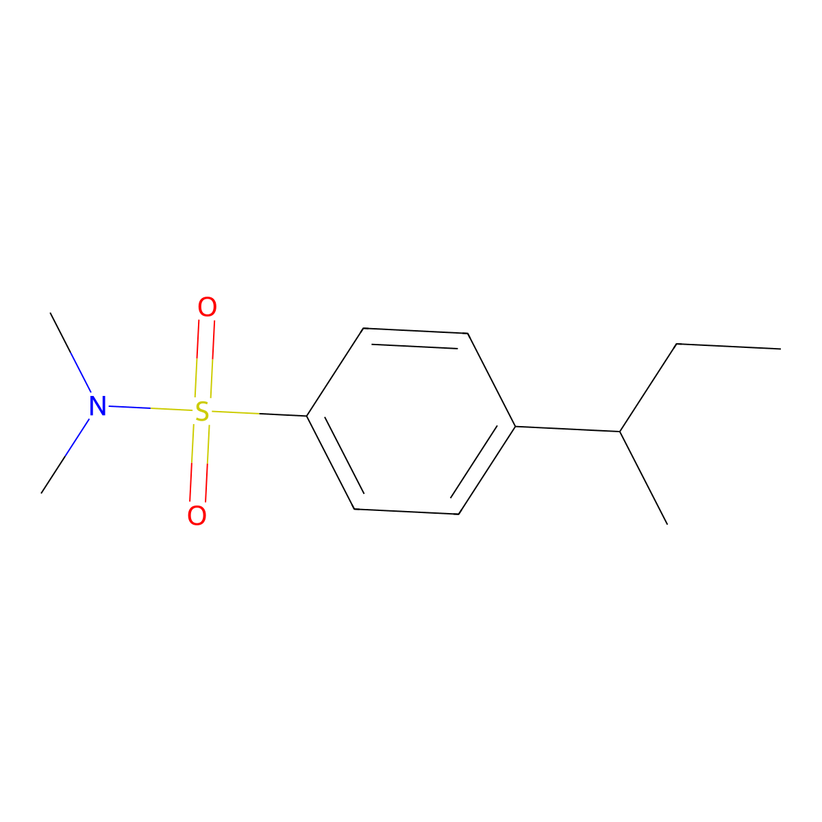 4-butan-2-yl-N,N-dimethylbenzenesulfonamide molecular structure, CAS 128309-58-0