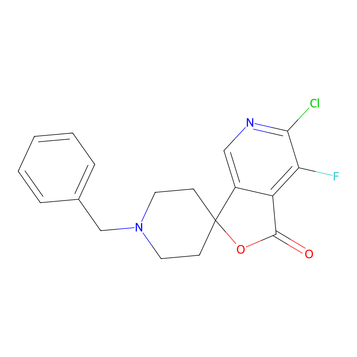 1'-Benzyl-6-chloro-7-fluoro-1H-spiro[furo[3,4-C]pyridine-3,4'-piperidin]-1-one molecular structure, CAS 1283090-74-3