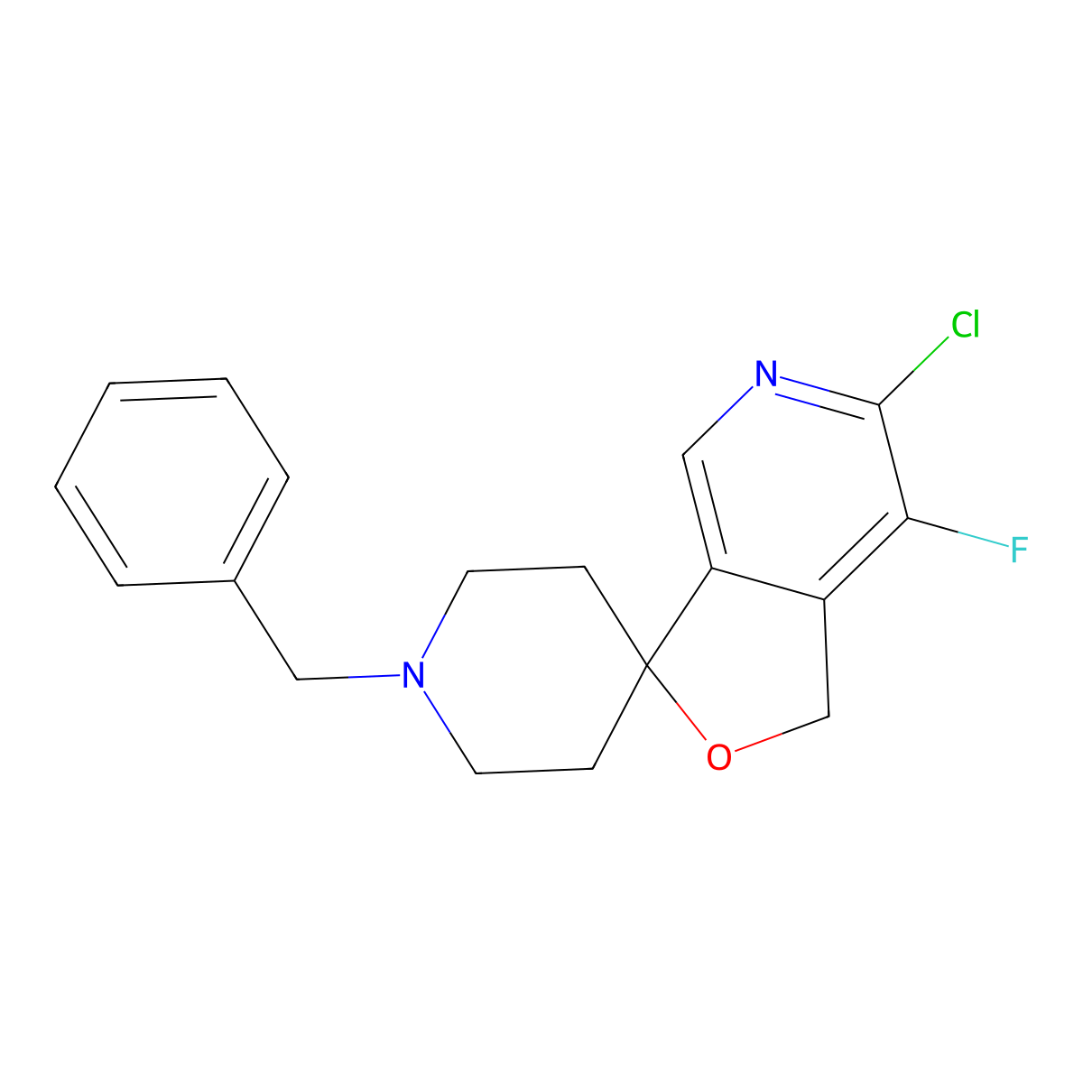1'-Benzyl-6-chloro-7-fluoro-1H-spiro[furo[3,4-C]pyridine-3,4'-piperidine] molecular structure, CAS 1283090-94-7