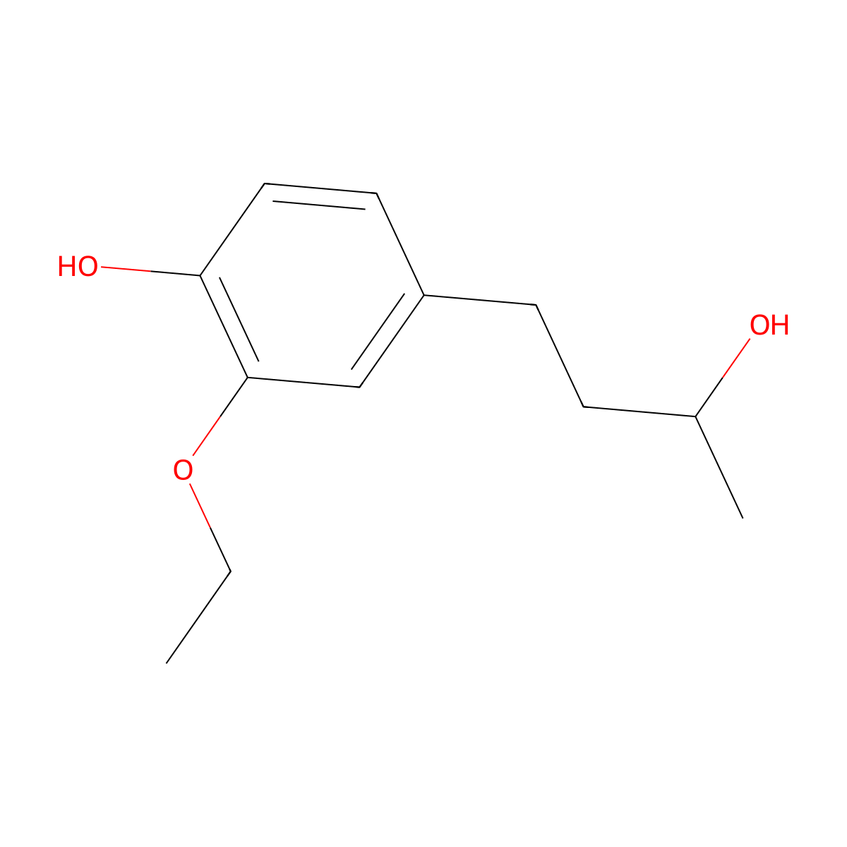 2-Ethoxy-4-(3-hydroxybutyl)phenol molecular structure, CAS 1283091-06-4