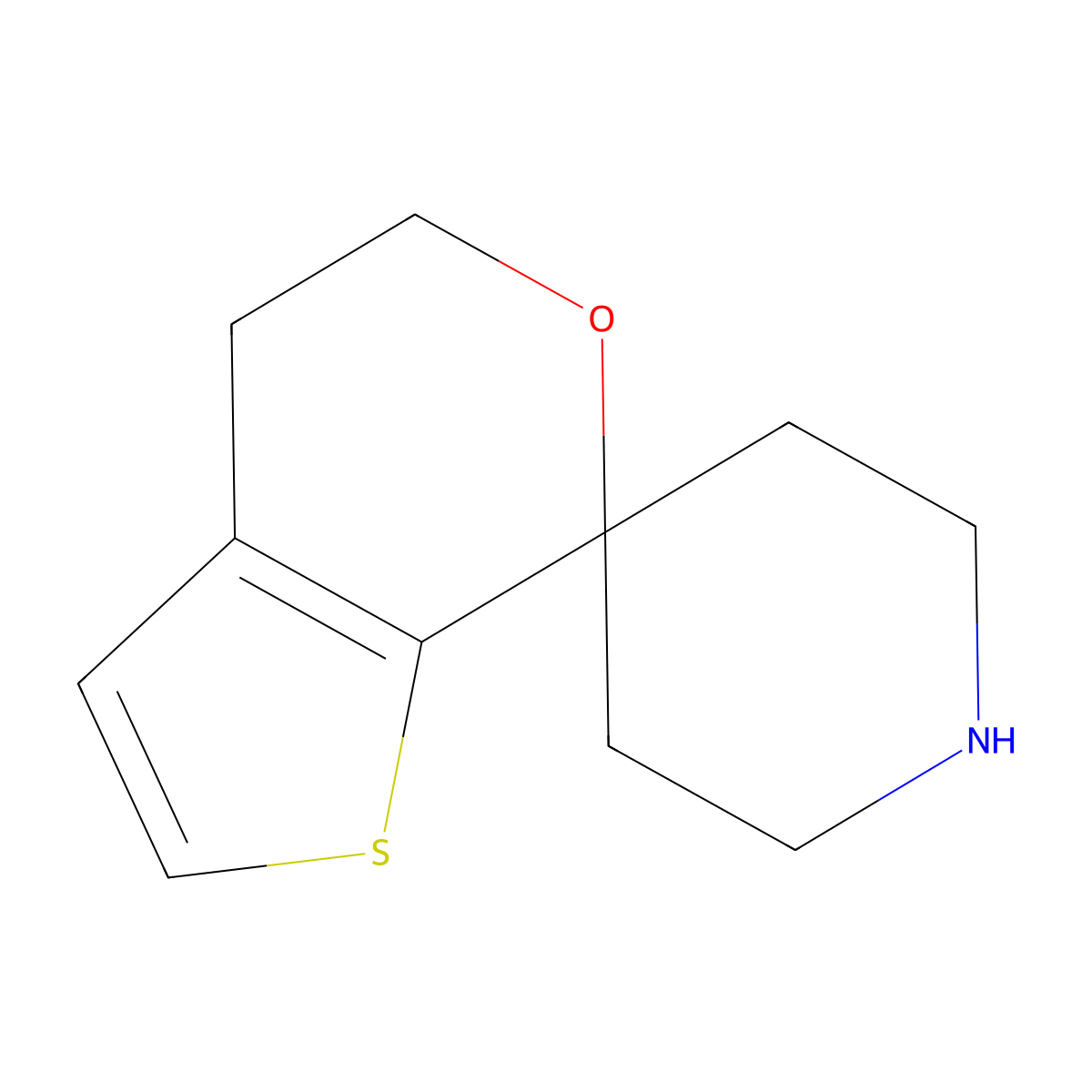 4',5'-Dihydrospiro[piperidine-4,7'-thieno[2,3-c]pyran] molecular structure, CAS 1283095-47-5