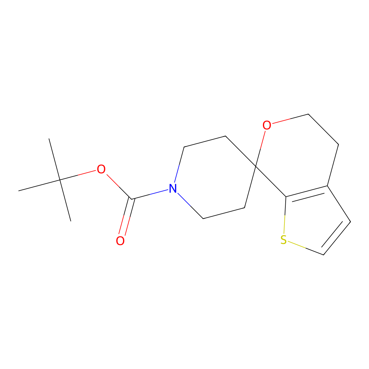 Tert-butyl 4',5'-dihydrospiro[piperidine-4,7'-thieno[2,3-c]pyran]-1-carboxylate molecular structure, CAS 1283095-48-6