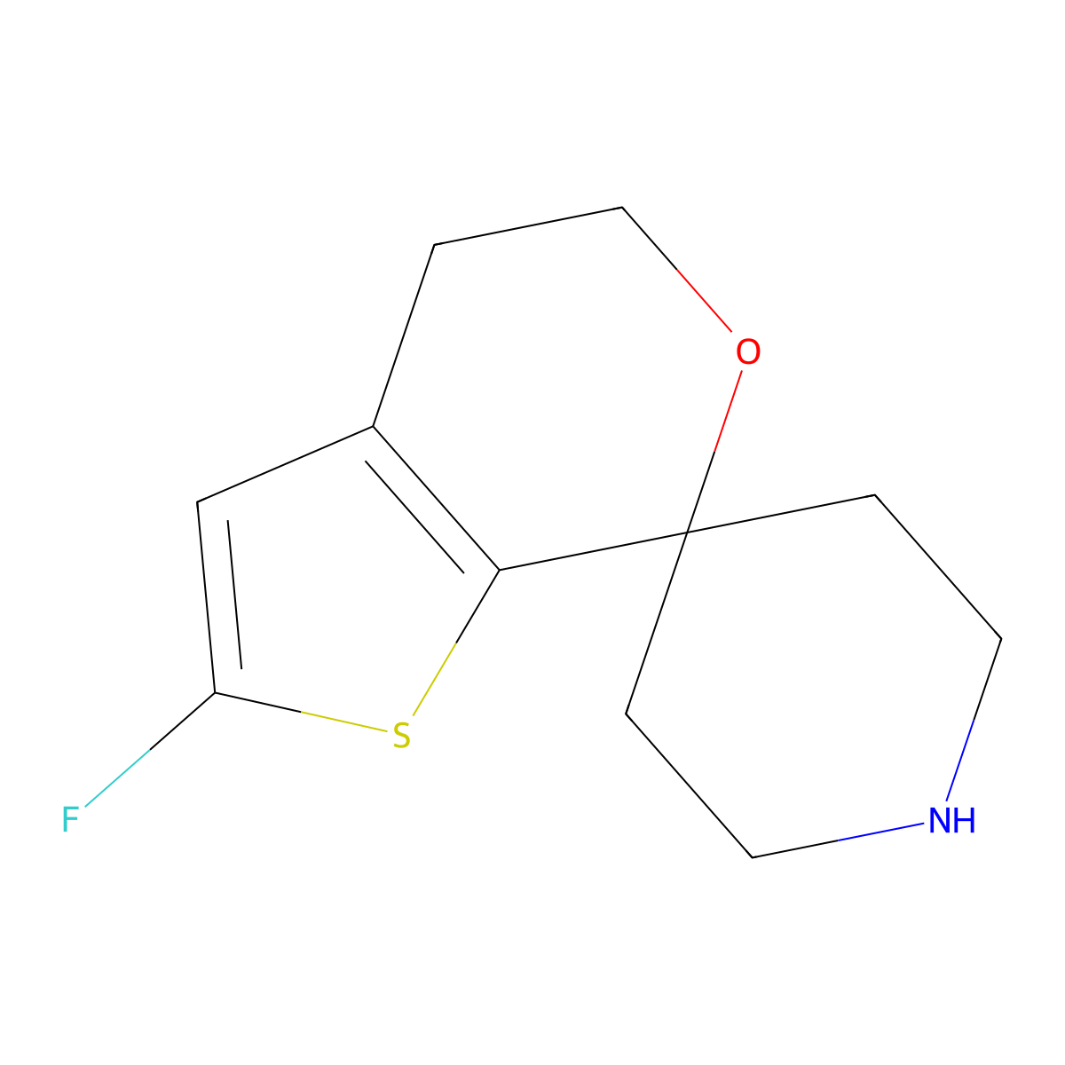 2-Fluorospiro(4,5-dihydrothieno[2,3-c]pyran-7,4'-piperidine) molecular structure, CAS 1283095-50-0