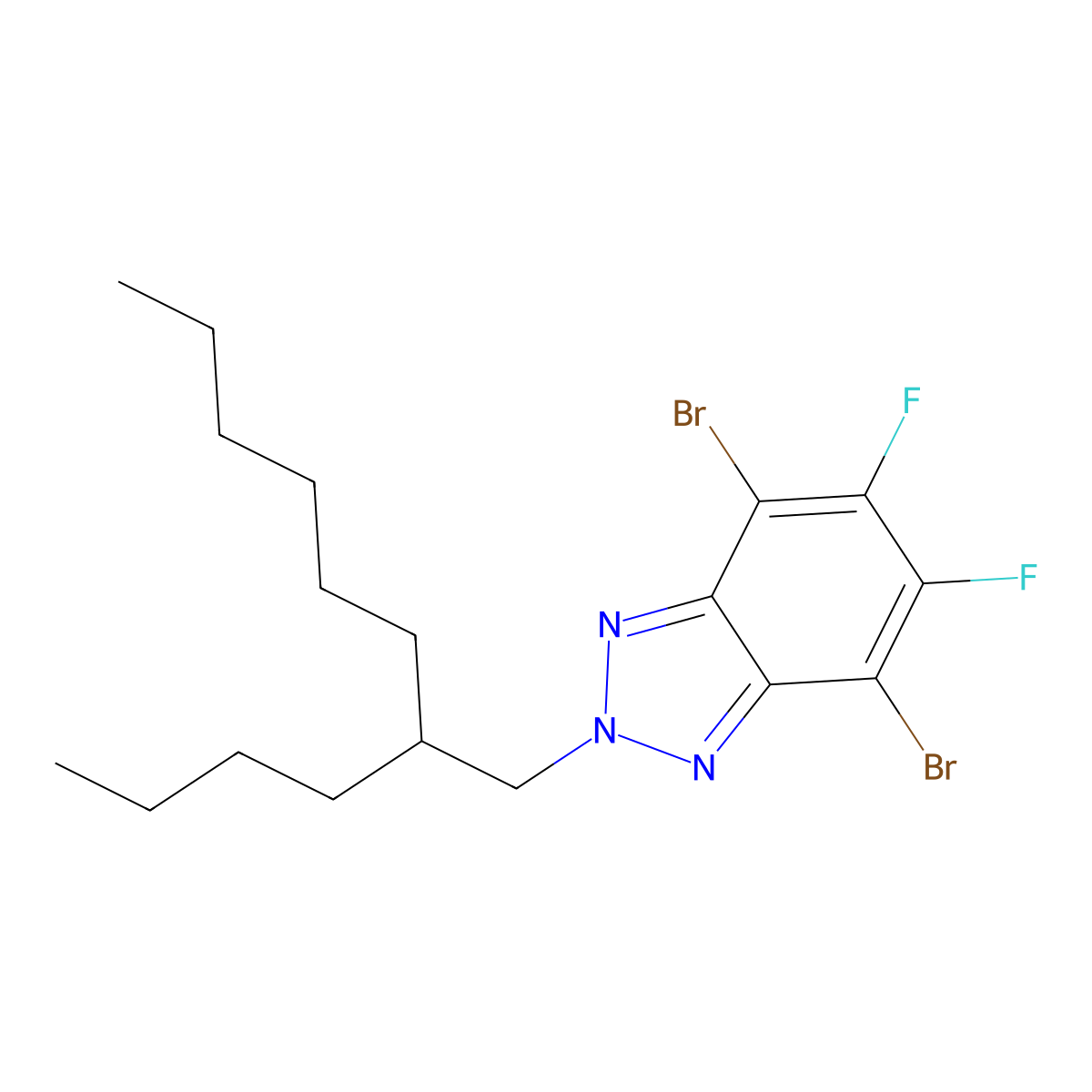4,7-dibroMo-2-(2-butyloctyl)-5,6-difluoro-2H-benzo[d][1,2,3]triazole molecular structure, CAS 1283099-24-0