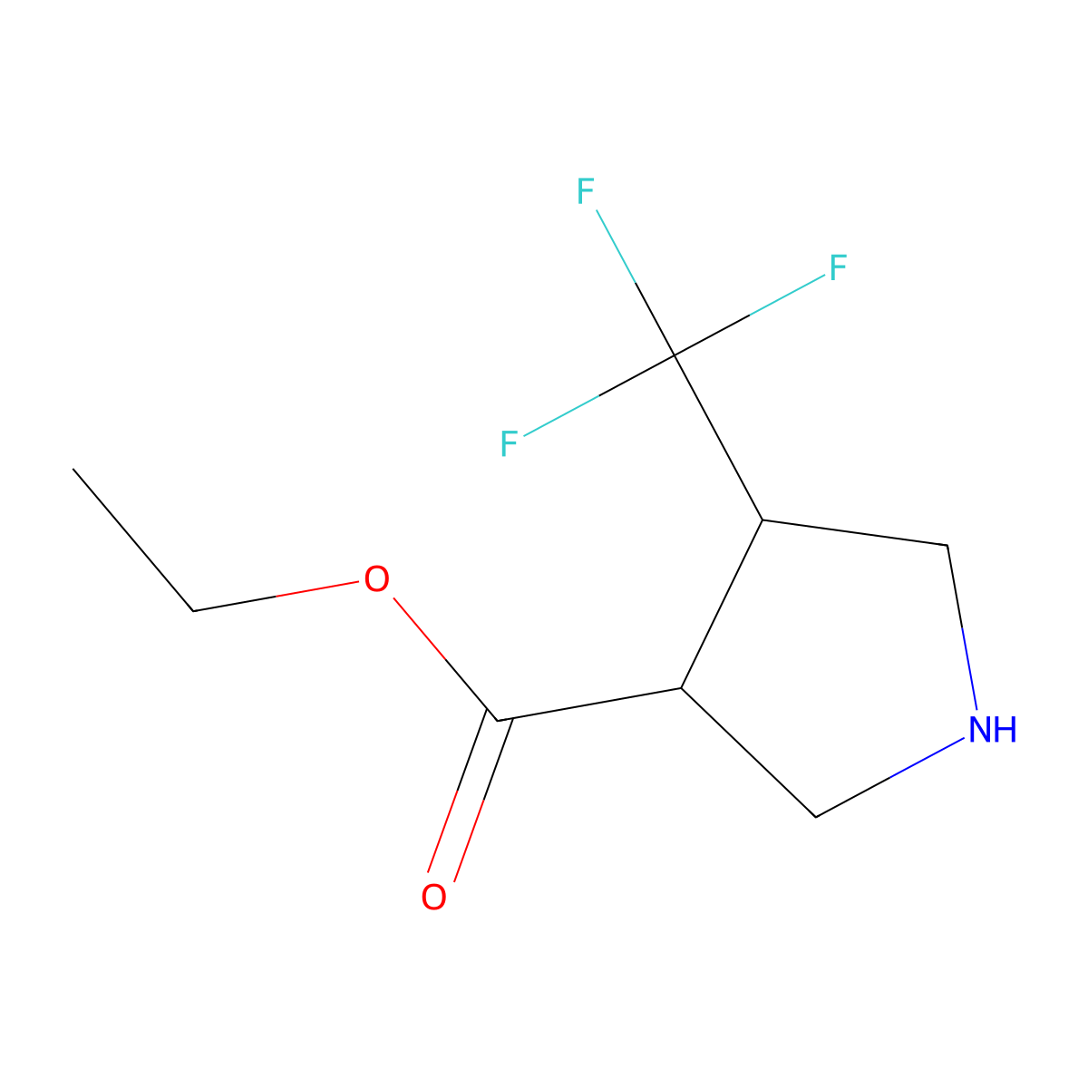 Ethyl (3R,4R)-4-(trifluoromethyl)pyrrolidine-3-carboxylate molecular structure, CAS 1283107-62-9