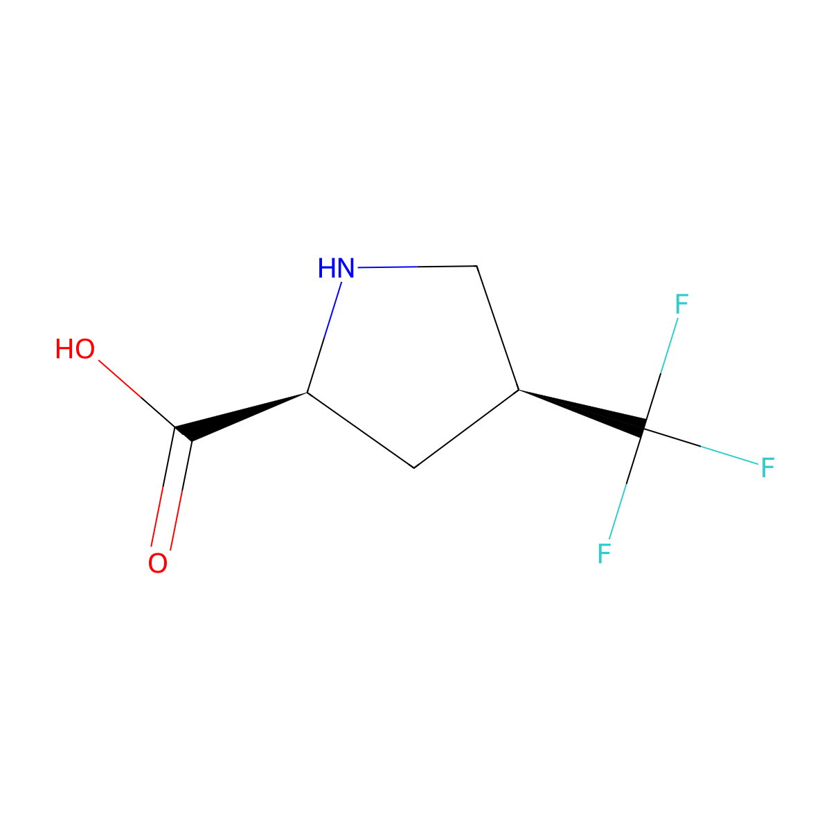 (2S,4S)-4-(trifluoromethyl)pyrrolidine-2-carboxylic acid molecular structure, CAS 1283107-66-3