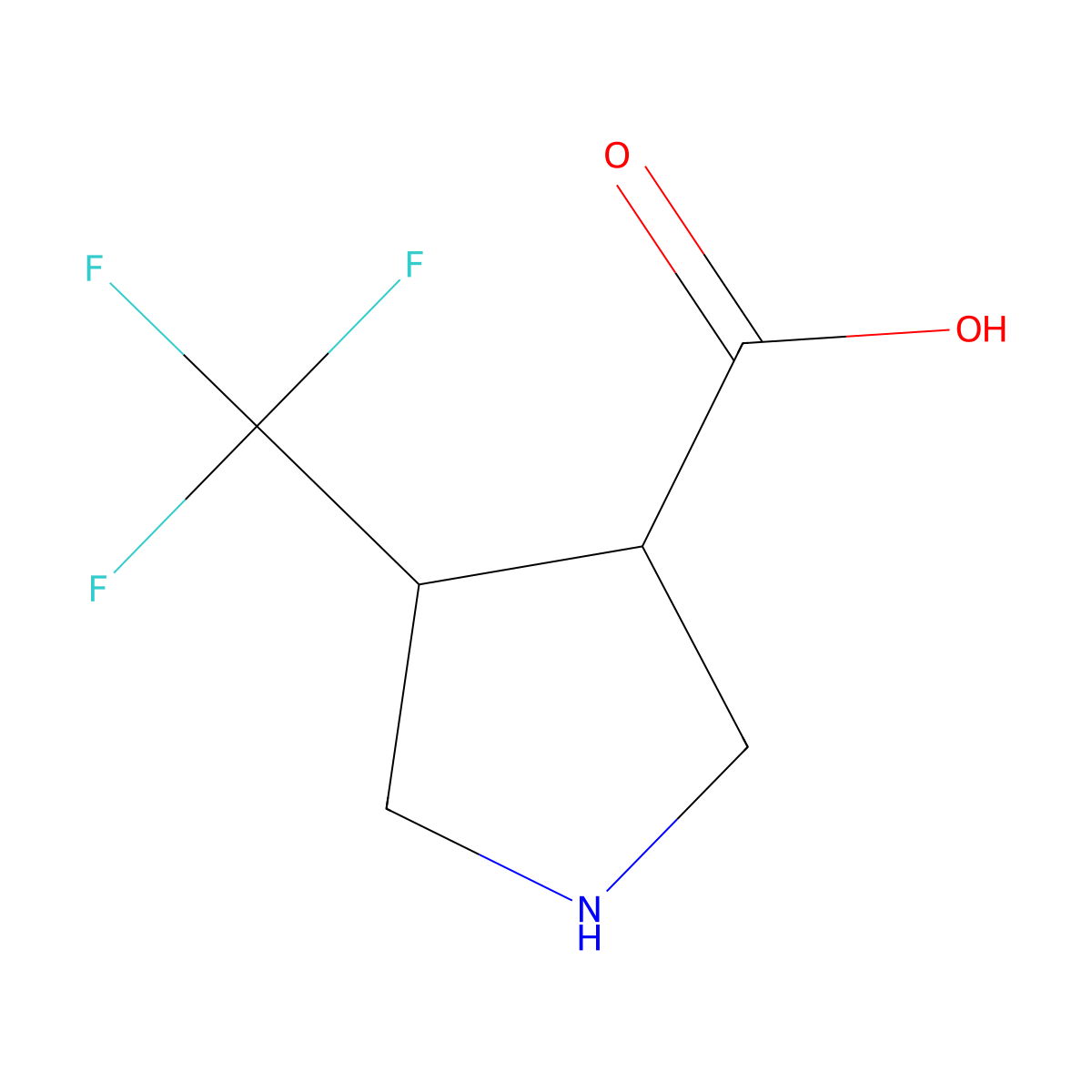 (3R,4R)-4-(trifluoromethyl)pyrrolidine-3-carboxylic acid molecular structure, CAS 1283107-77-6
