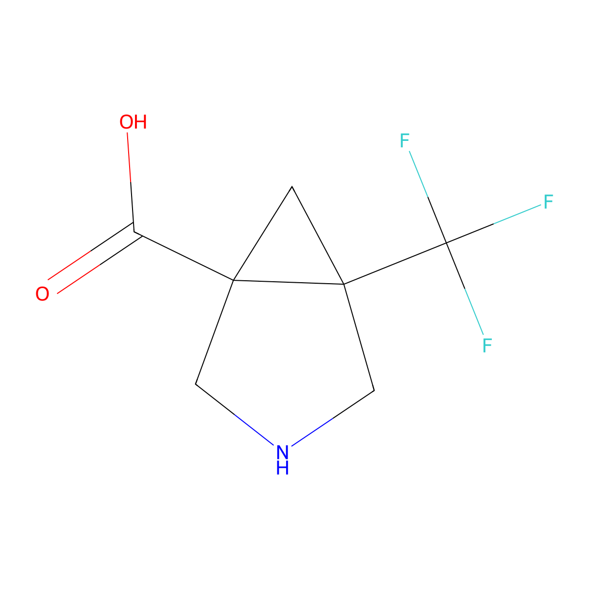 (1R,5S)-5-(trifluoromethyl)-3-azabicyclo[3.1.0]hexane-1-carboxylic acid molecular structure, CAS 1283107-80-1