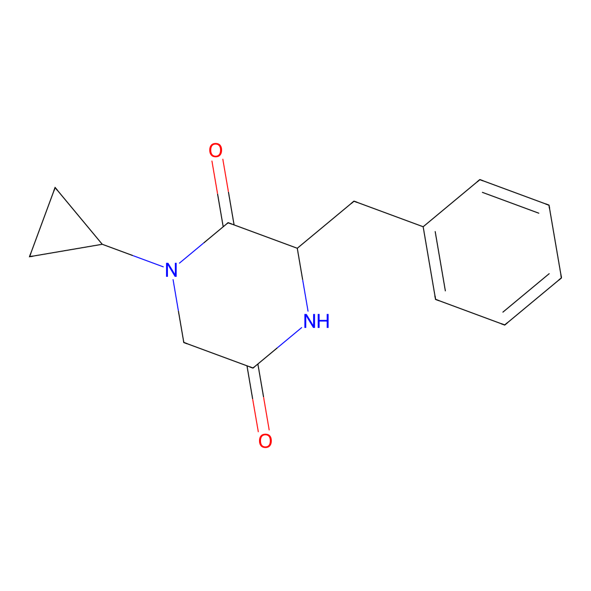3-Benzyl-1-cyclopropylpiperazine-2,5-dione molecular structure, CAS 1283107-91-4