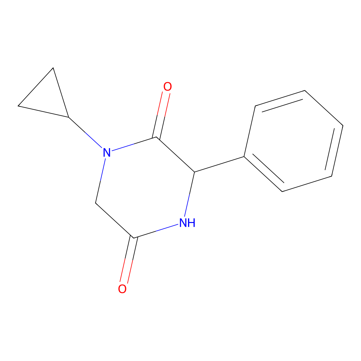 1-Cyclopropyl-3-phenylpiperazine-2,5-dione molecular structure, CAS 1283107-93-6