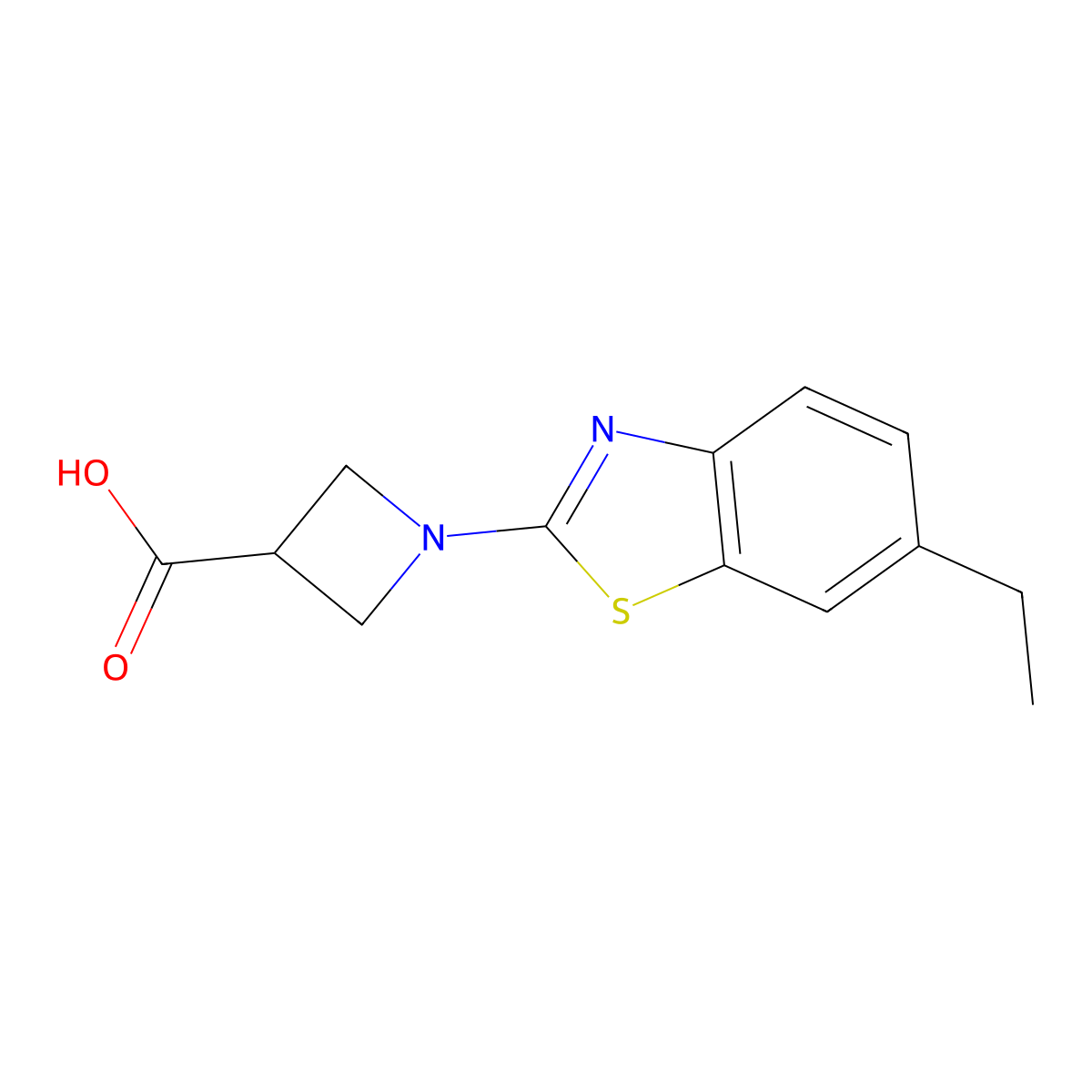 1-(6-Ethyl-1,3-benzothiazol-2-yl)azetidine-3-carboxylic acid molecular structure, CAS 1283107-97-0