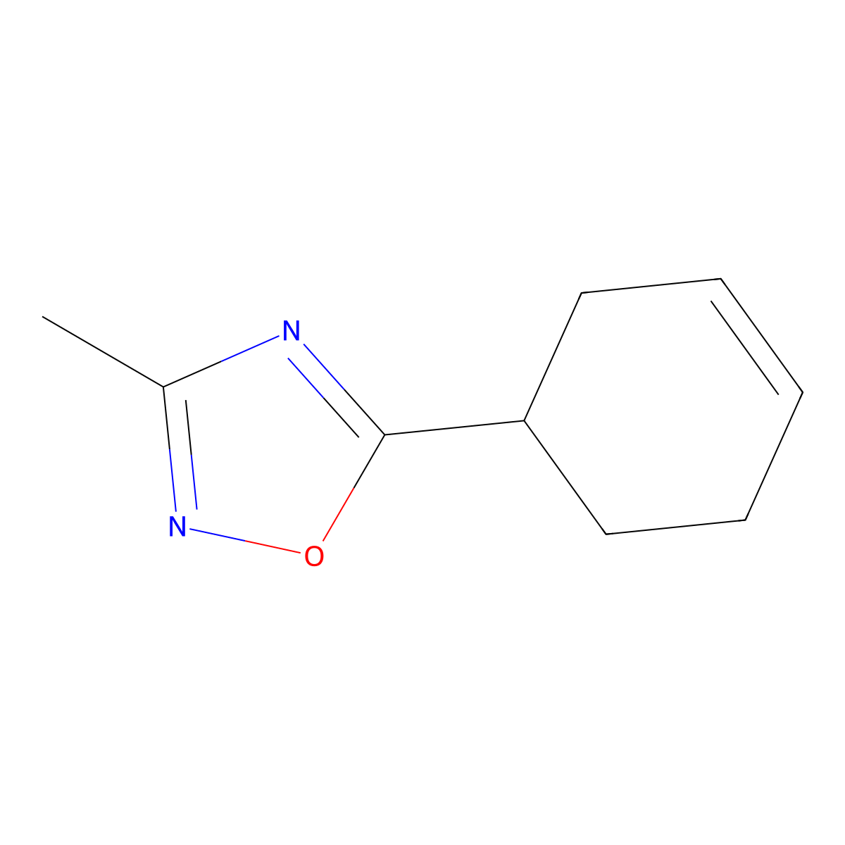 5-Cyclohex-3-en-1-yl-3-methyl-1,2,4-oxadiazole molecular structure, CAS 1283107-99-2