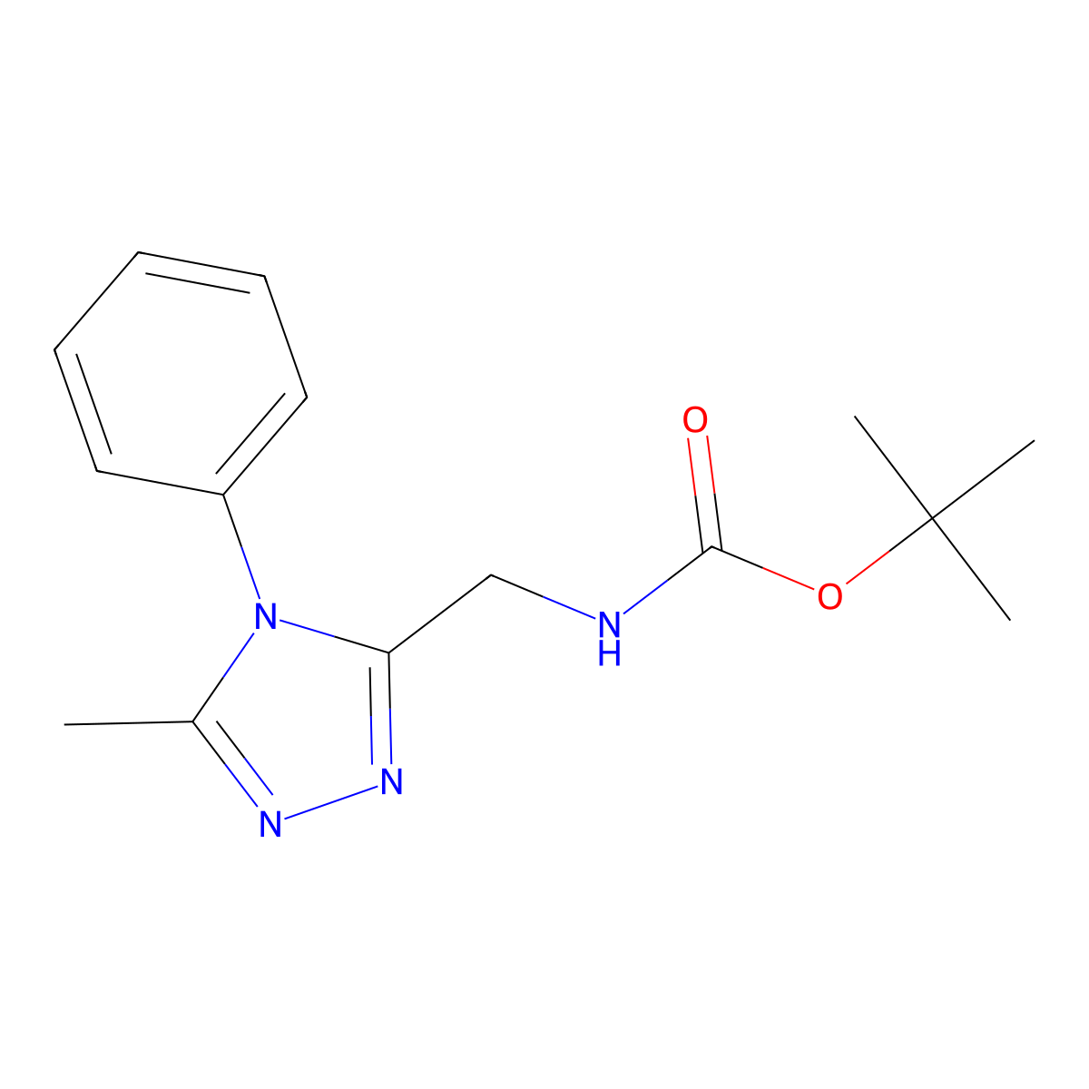 tert-butyl [(5-methyl-4-phenyl-4H-1,2,4-triazol-3-yl)methyl]carbamate molecular structure, CAS 1283108-06-4