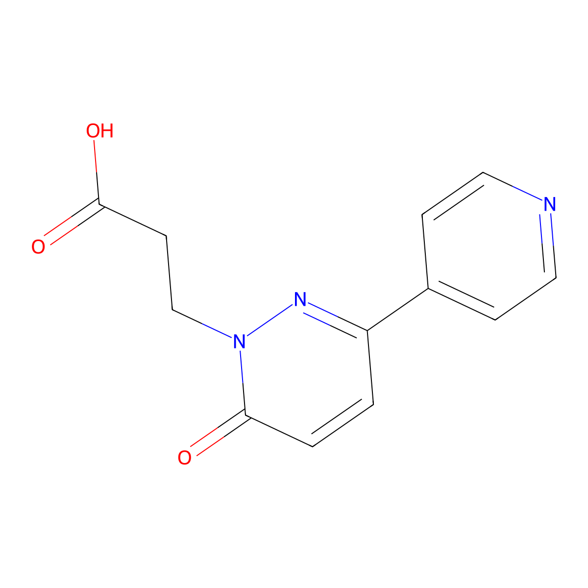 3-(6-oxo-3-pyridin-4-ylpyridazin-1(6H)-yl)propanoic acid molecular structure, CAS 1283108-08-6