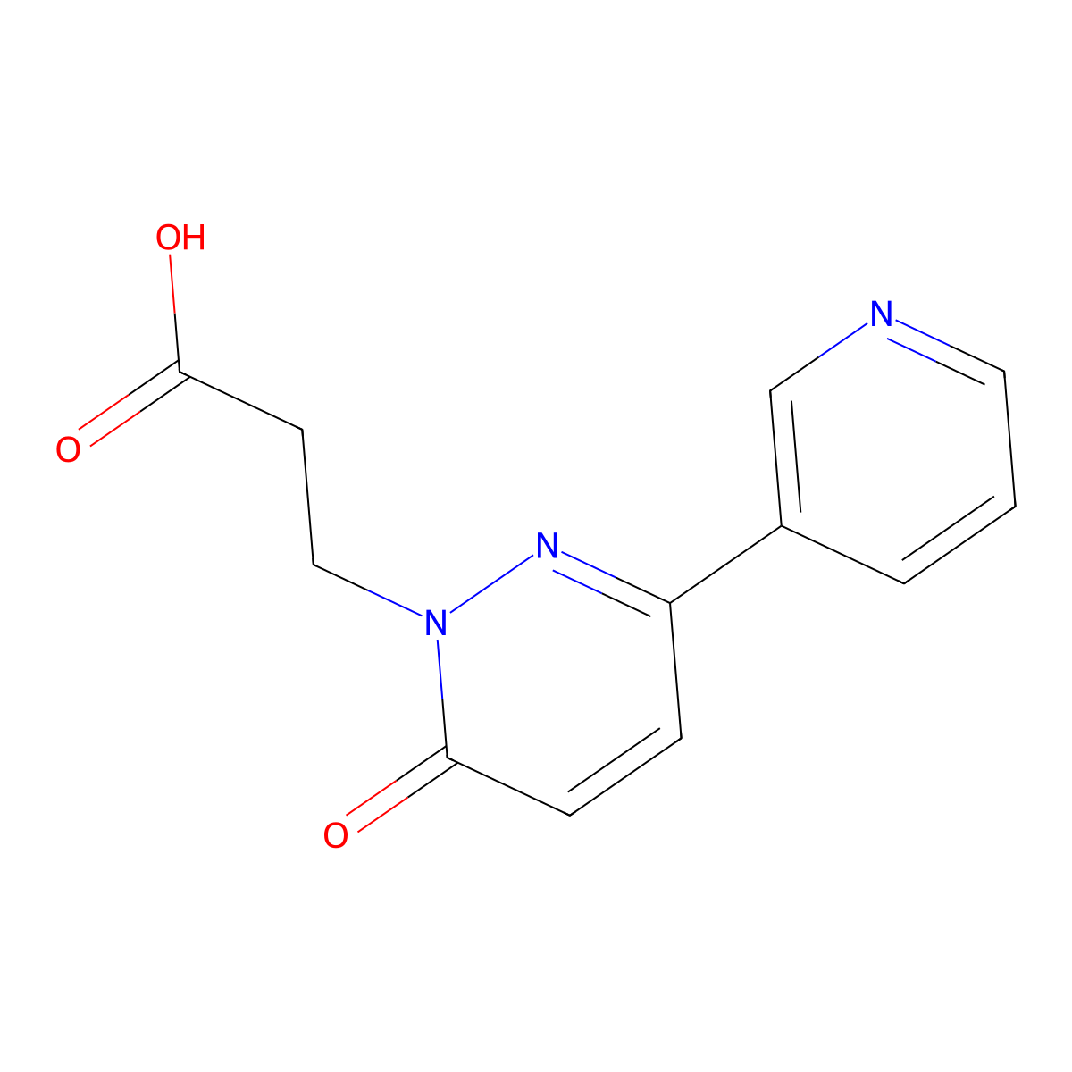 3-(6-Oxidanylidene-3-Pyridin-3-Yl-Pyridazin-1-Yl)propanoic Acid molecular structure, CAS 1283108-09-7