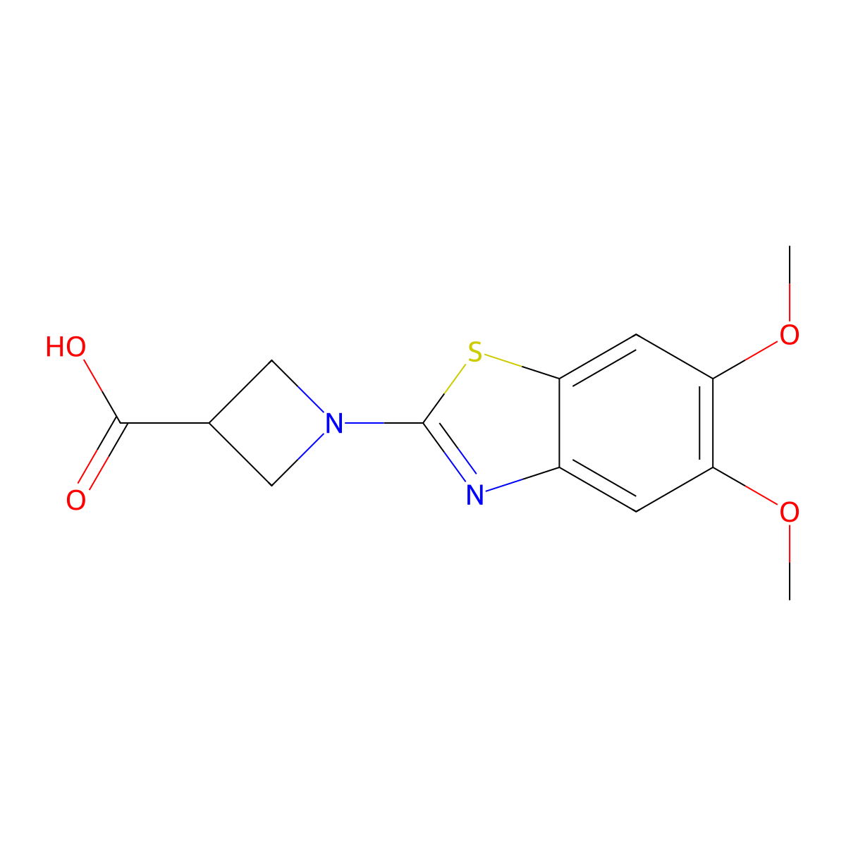 1-(5,6-Dimethoxy-1,3-benzothiazol-2-yl)azetidine-3-carboxylic acid molecular structure, CAS 1283108-12-2