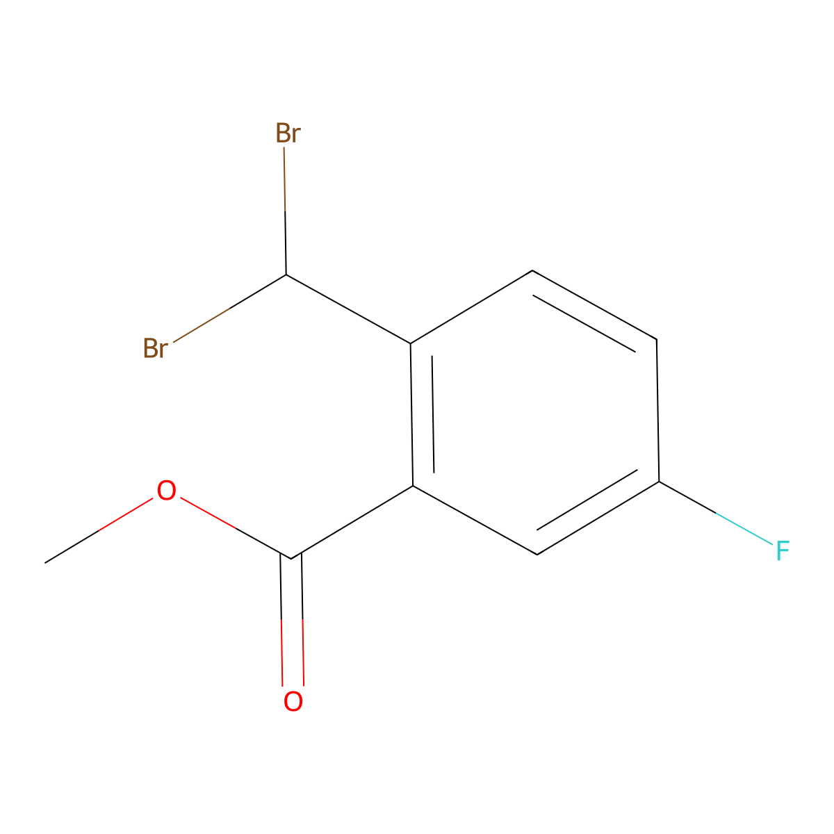 Methyl 2-(dibromomethyl)-5-fluorobenzoate molecular structure, CAS 1283108-15-5