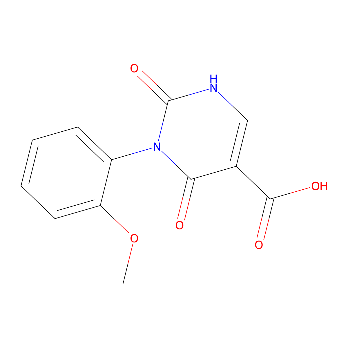 3-(2-Methoxyphenyl)-2,4-dioxo-1,2,3,4-tetrahydropyrimidine-5-carboxylic acid molecular structure, CAS 1283108-21-3