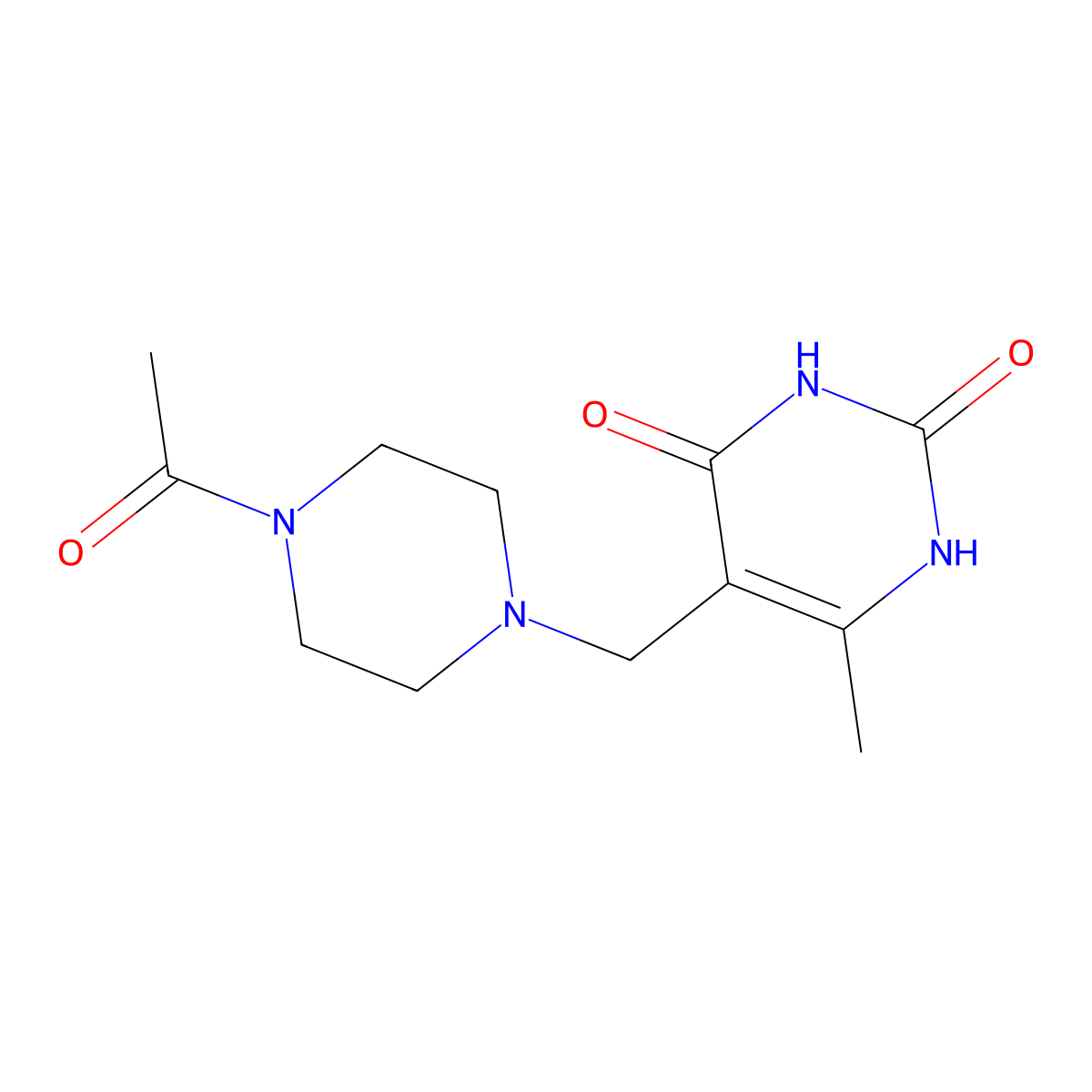 5-[(4-acetylpiperazin-1-yl)methyl]-6-methylpyrimidine-2,4(1H,3H)-dione molecular structure, CAS 1283108-25-7