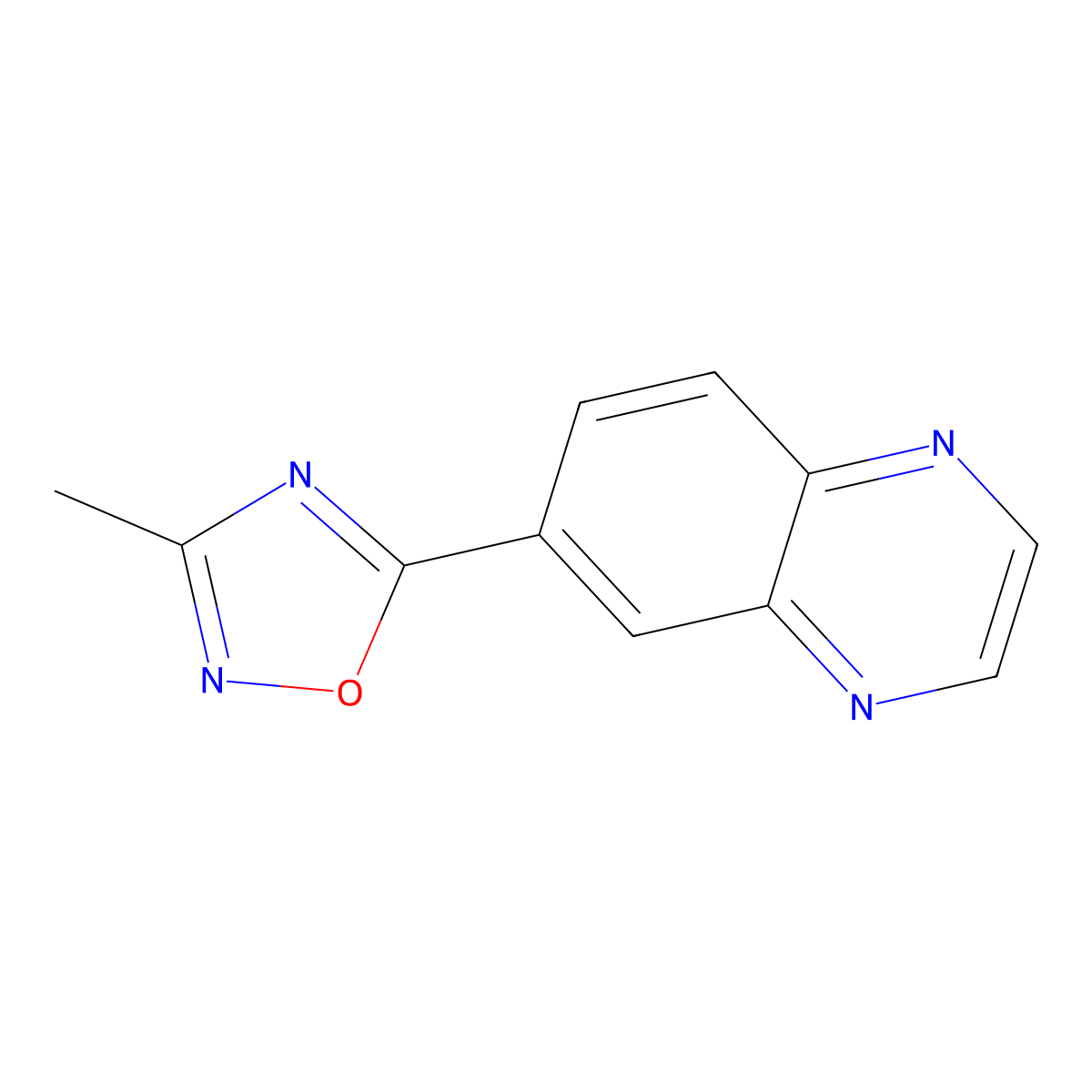 6-(3-Methyl-1,2,4-oxadiazol-5-yl)quinoxaline molecular structure, CAS 1283108-26-8