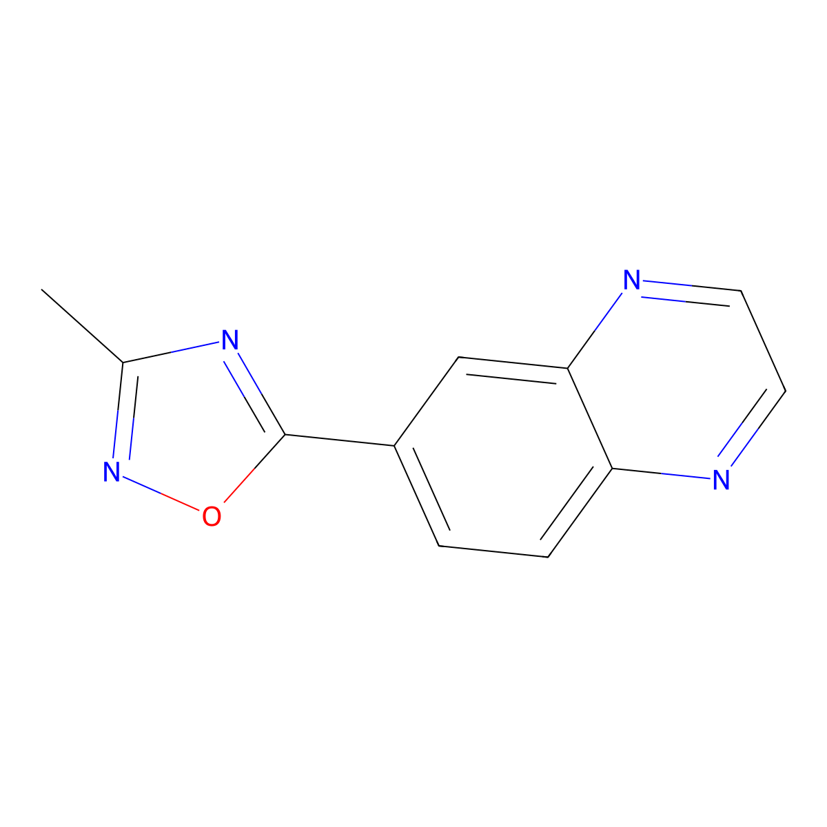 6-(3-Methyl-1,2,4-oxadiazol-5-yl)quinoxaline molecular structure, CAS 1283108-26-8