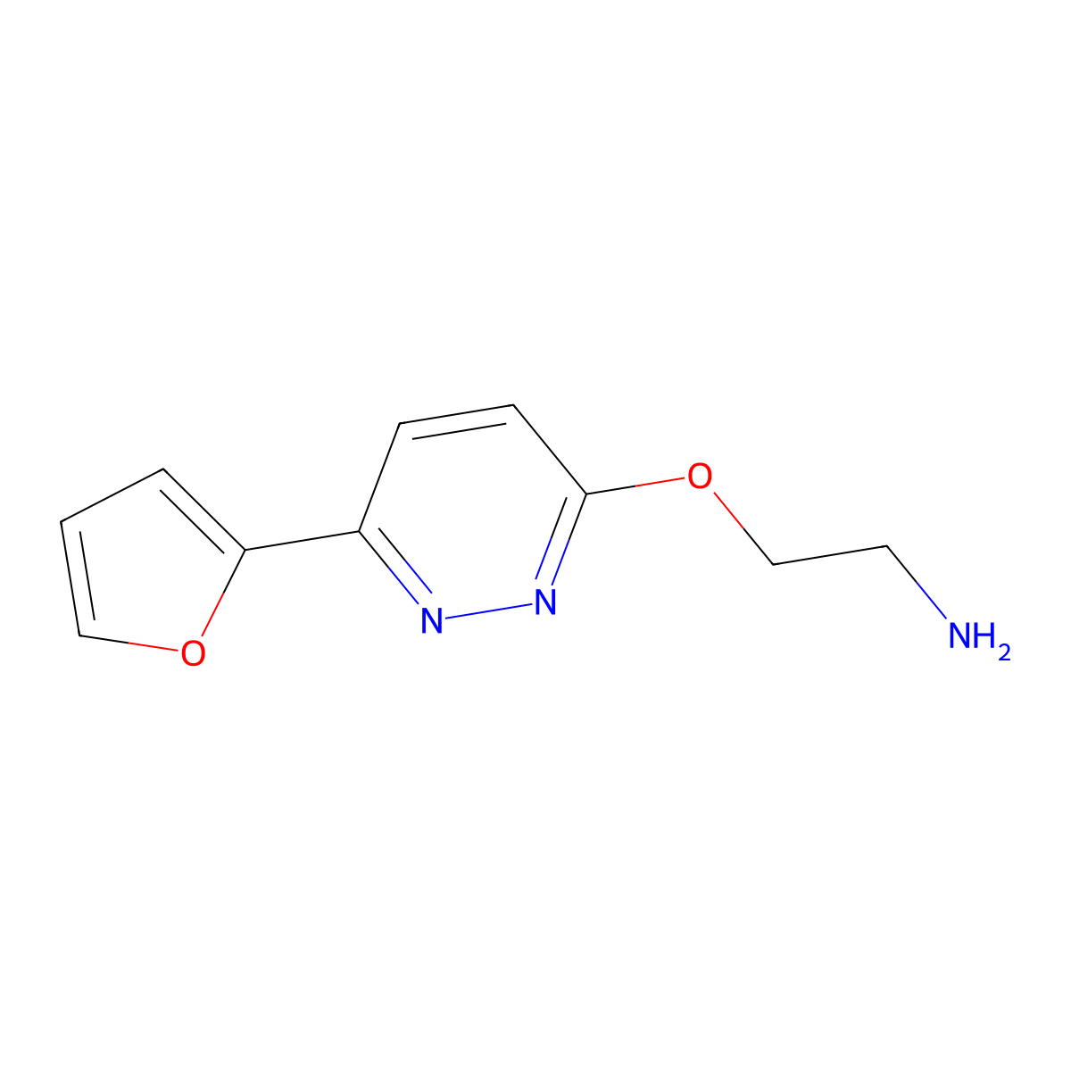 (2-([6-(2-Furyl)pyridazin-3-YL]oxy)ethyl)amine molecular structure, CAS 1283108-34-8