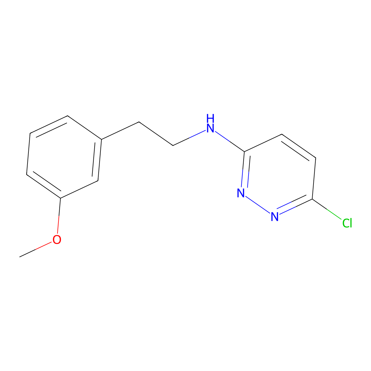 6-chloro-N-[2-(3-methoxyphenyl)ethyl]pyridazin-3-amine molecular structure, CAS 1283108-38-2