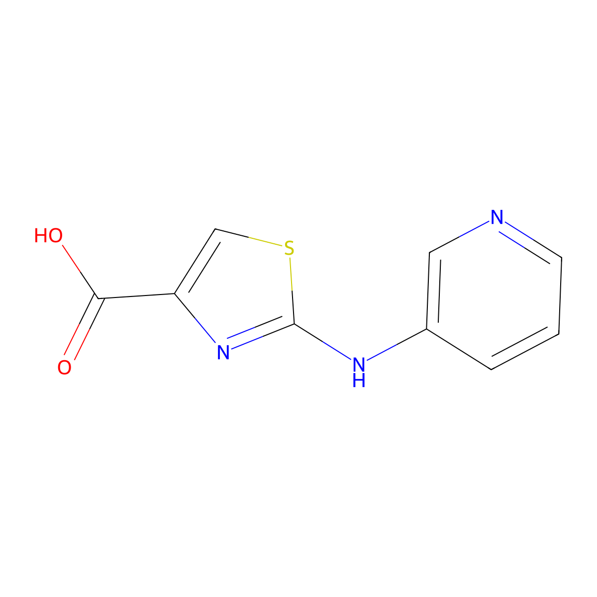 2-(Pyridin-3-ylamino)-1,3-thiazole-4-carboxylic acid molecular structure, CAS 1283108-40-6
