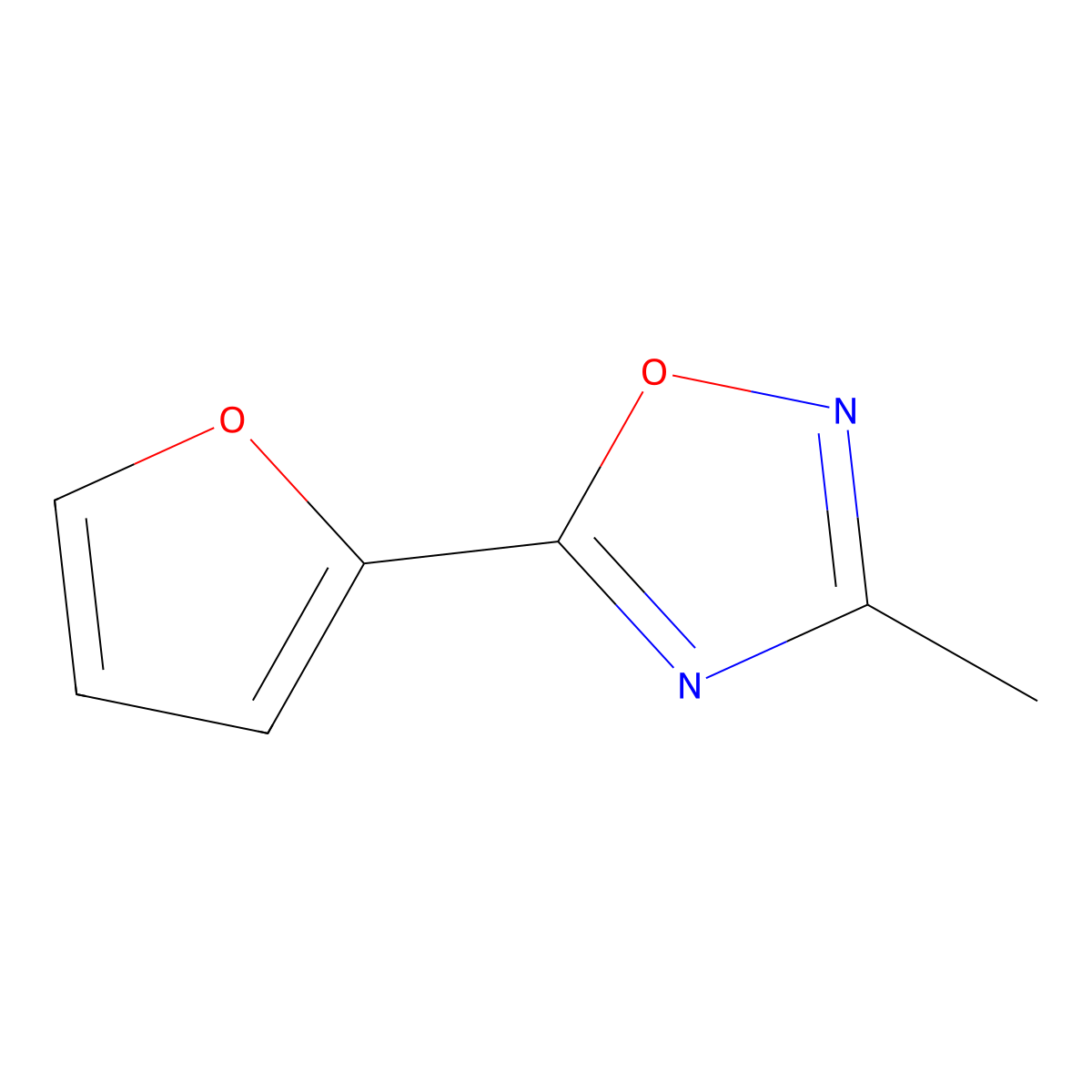 5-(Furan-2-yl)-3-methyl-1,2,4-oxadiazole molecular structure, CAS 1283108-42-8