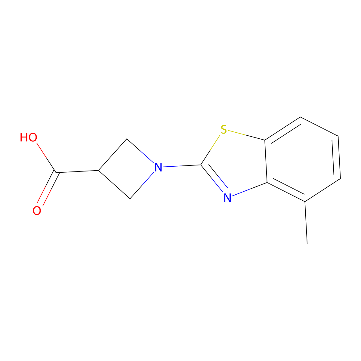 1-(4-Methyl-1,3-benzothiazol-2-yl)azetidine-3-carboxylic acid molecular structure, CAS 1283108-45-1