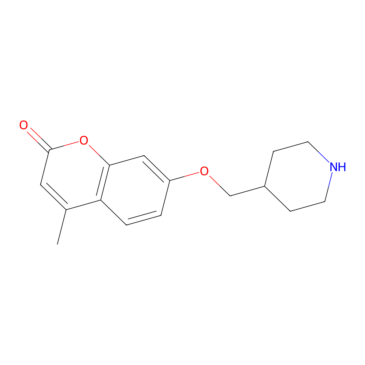 4-methyl-7-[(piperidin-4-yl)methoxy]-2H-chromen-2-one molecular structure, CAS 1283108-46-2