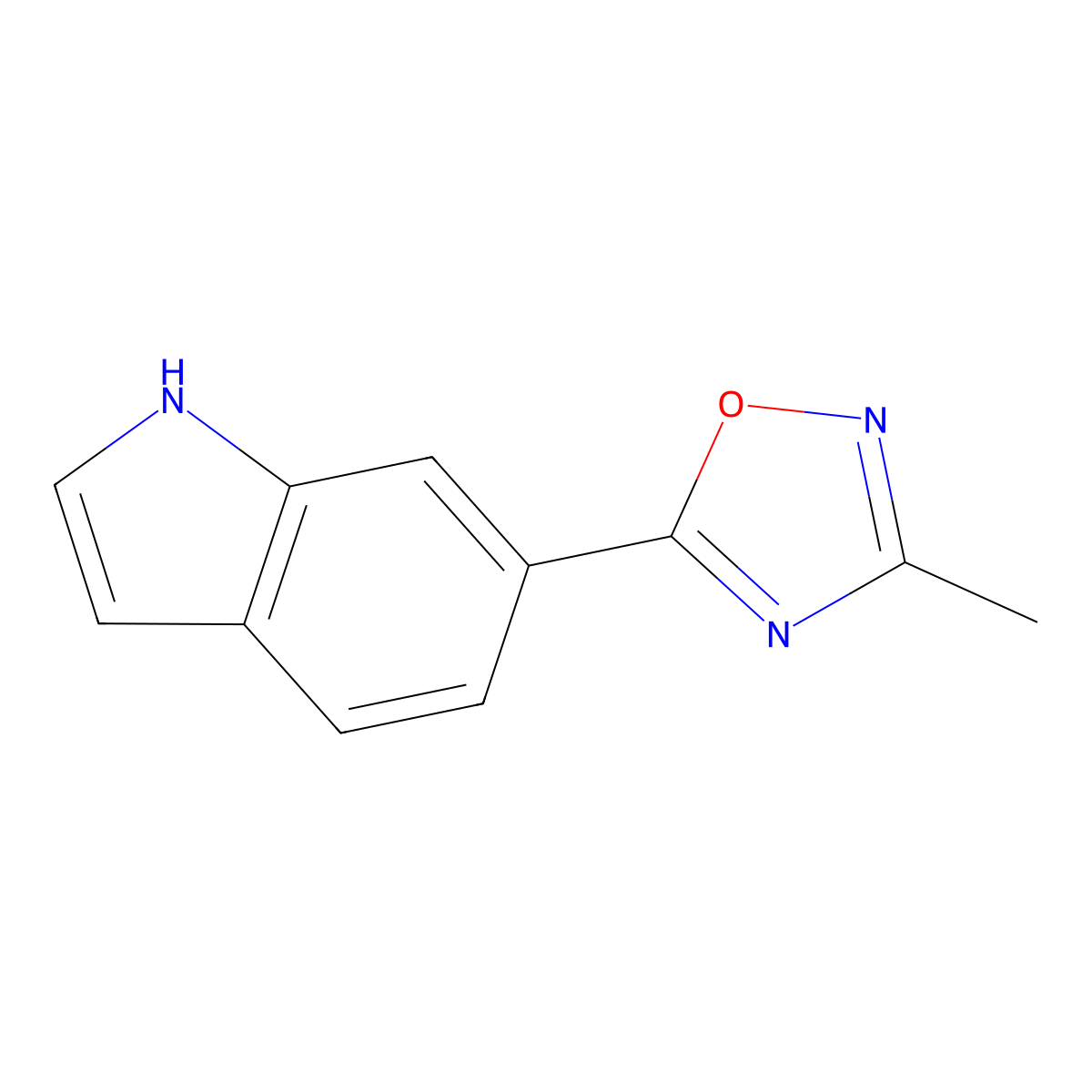 6-(3-methyl-1,2,4-oxadiazol-5-yl)-1H-indole molecular structure, CAS 1283108-47-3