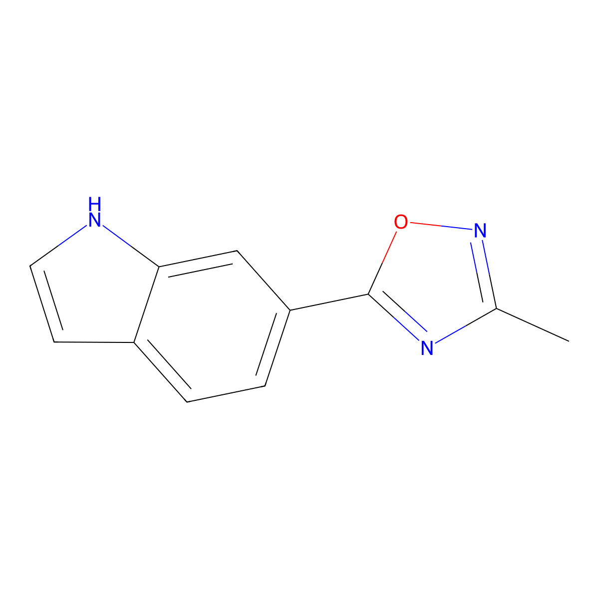 6-(3-methyl-1,2,4-oxadiazol-5-yl)-1H-indole molecular structure, CAS 1283108-47-3