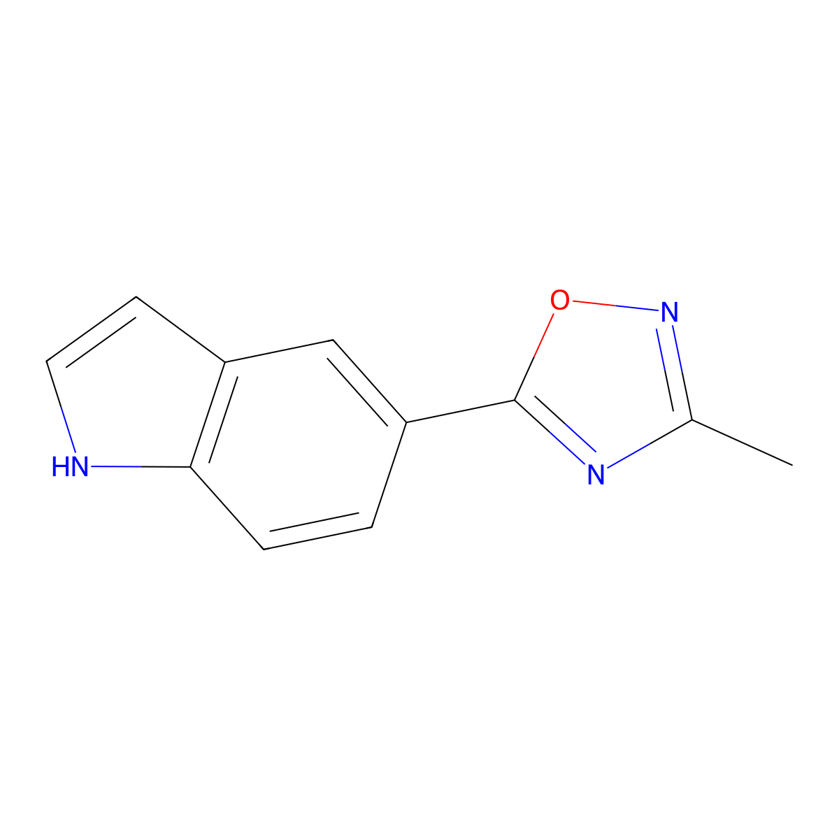 5-(3-methyl-1,2,4-oxadiazol-5-yl)-1H-indole molecular structure, CAS 1283108-48-4