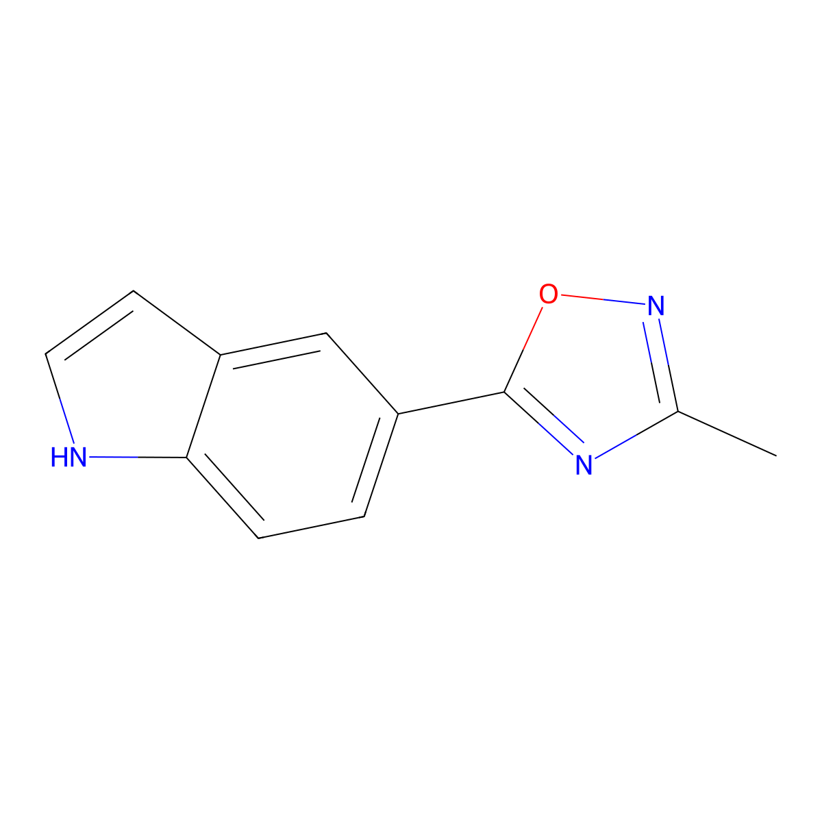 5-(3-methyl-1,2,4-oxadiazol-5-yl)-1H-indole molecular structure, CAS 1283108-48-4