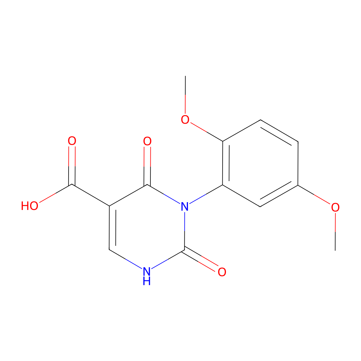 3-(2,5-Dimethoxyphenyl)-2,4-dioxo-1,2,3,4-tetrahydropyrimidine-5-carboxylic acid molecular structure, CAS 1283108-50-8