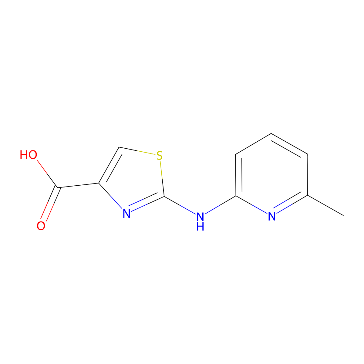 2-[(6-Methylpyridin-2-yl)amino]-1,3-thiazole-4-carboxylic acid molecular structure, CAS 1283108-52-0