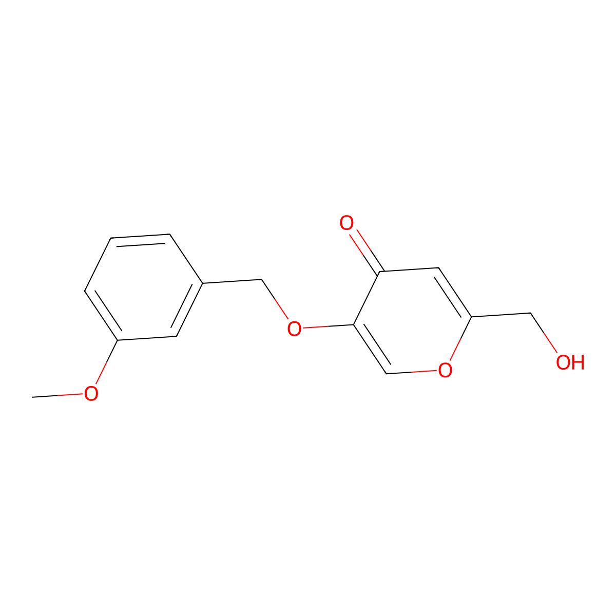 2-(hydroxymethyl)-5-[(3-methoxybenzyl)oxy]-4H-pyran-4-one molecular structure, CAS 1283108-54-2