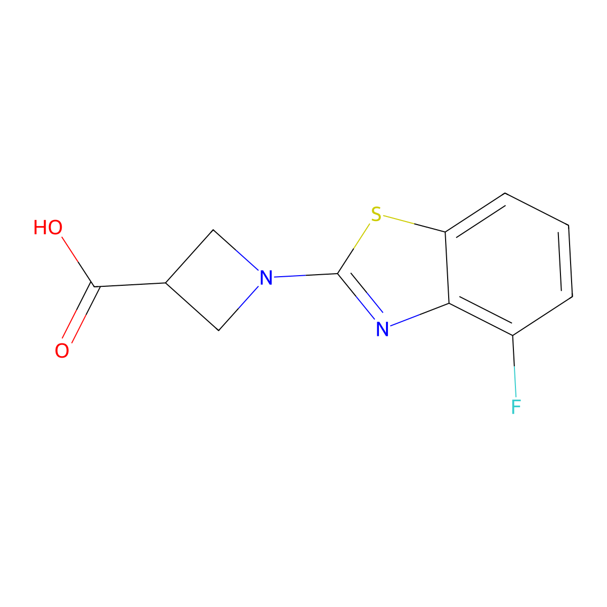 1-(4-Fluoro-1,3-benzothiazol-2-yl)azetidine-3-carboxylic acid molecular structure, CAS 1283108-55-3