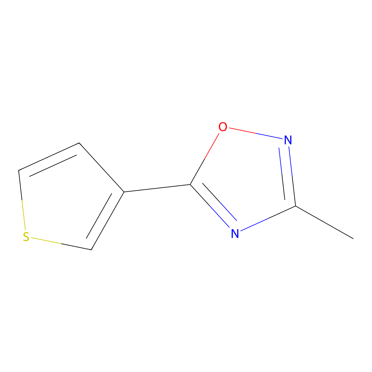 3-Methyl-5-(thiophen-3-yl)-1,2,4-oxadiazole molecular structure, CAS 1283108-58-6