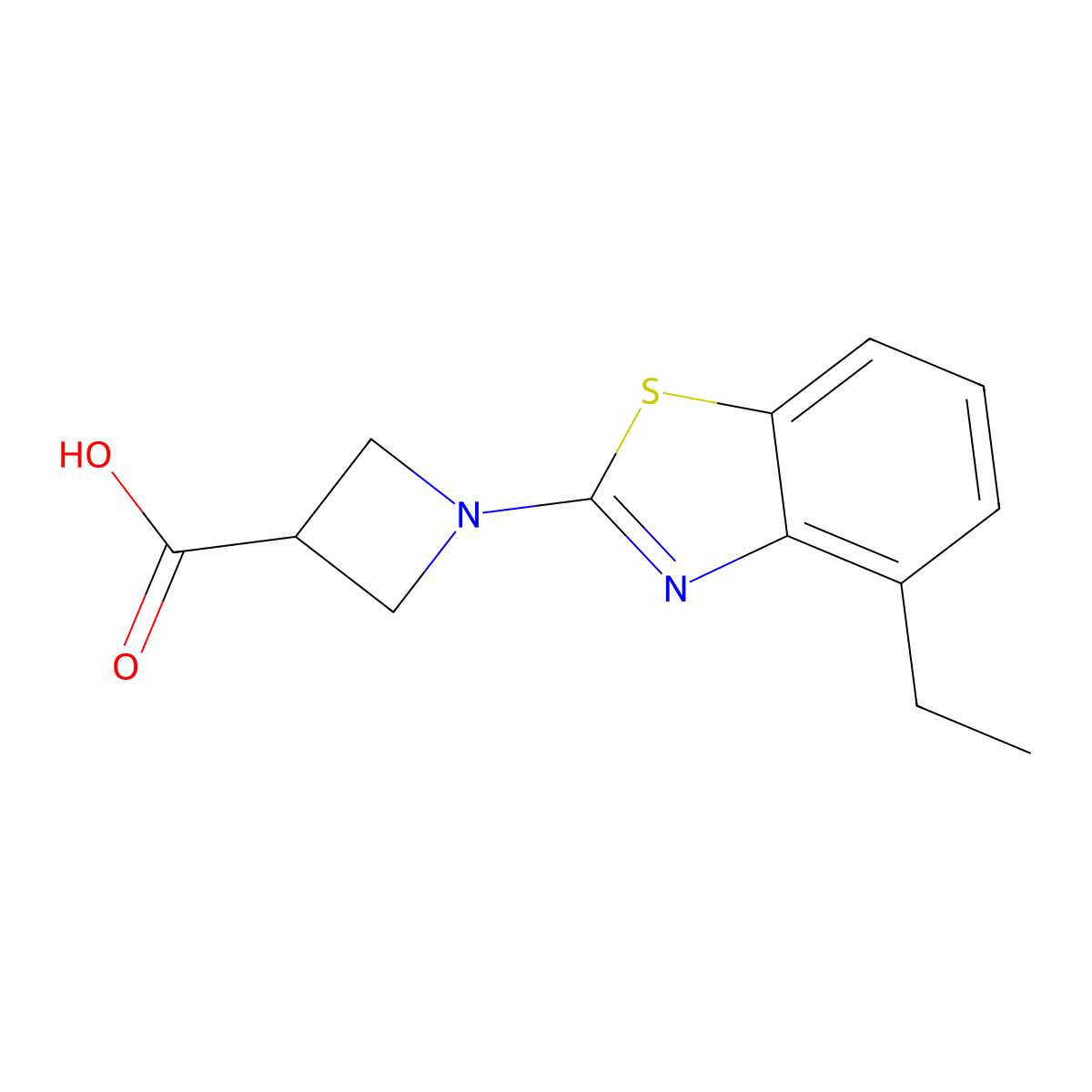 1-(4-Ethyl-1,3-benzothiazol-2-yl)azetidine-3-carboxylic acid molecular structure, CAS 1283108-73-5