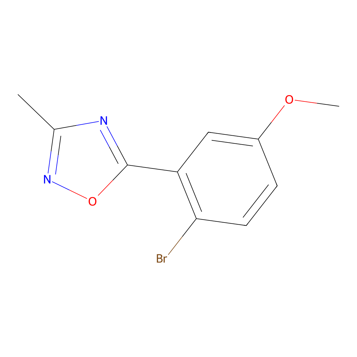 5-(2-Bromo-5-methoxyphenyl)-3-methyl-1,2,4-oxadiazole molecular structure, CAS 1283108-76-8