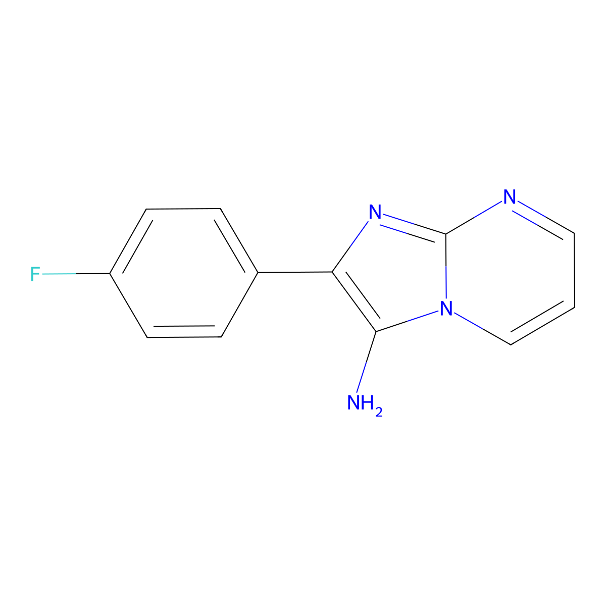 2-(4-Fluorophenyl)imidazo[1,2-a]pyrimidin-3-amine molecular structure, CAS 1283108-83-7