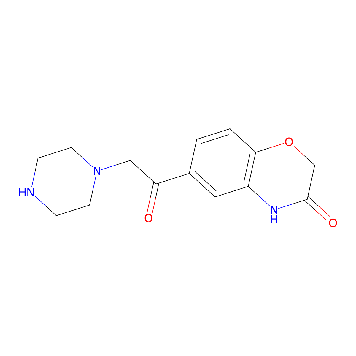 6-[2-(piperazin-1-yl)acetyl]-3,4-dihydro-2H-1,4-benzoxazin-3-one molecular structure, CAS 1283108-85-9