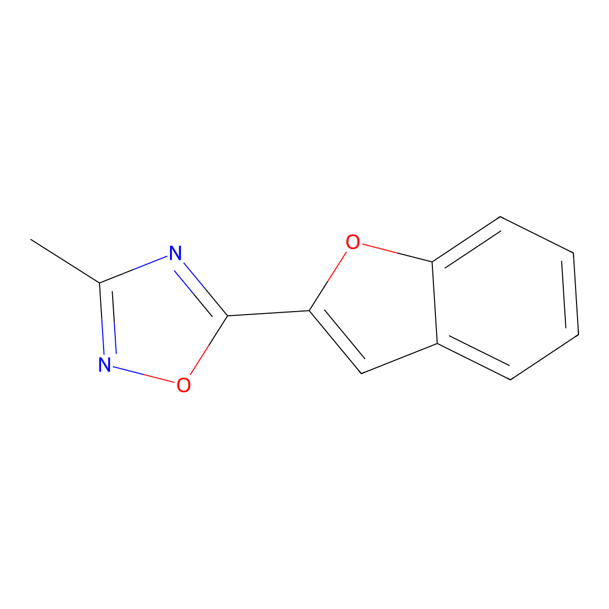 5-(1-Benzofuran-2-yl)-3-methyl-1,2,4-oxadiazole molecular structure, CAS 1283108-87-1