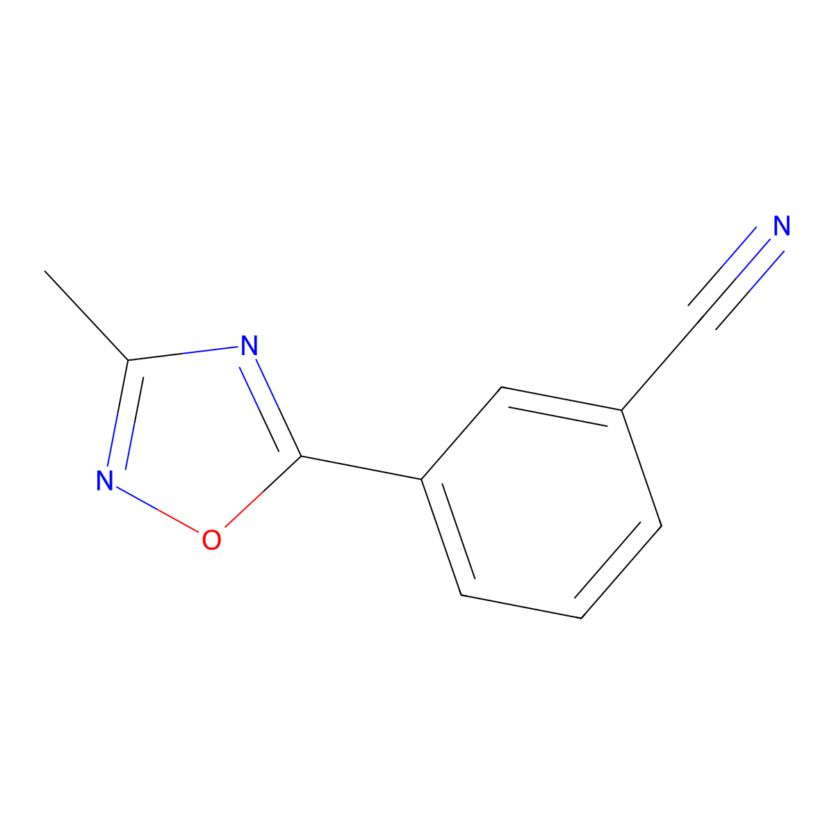 3-(3-Methyl-1,2,4-oxadiazol-5-yl)benzonitrile molecular structure, CAS 1283108-89-3