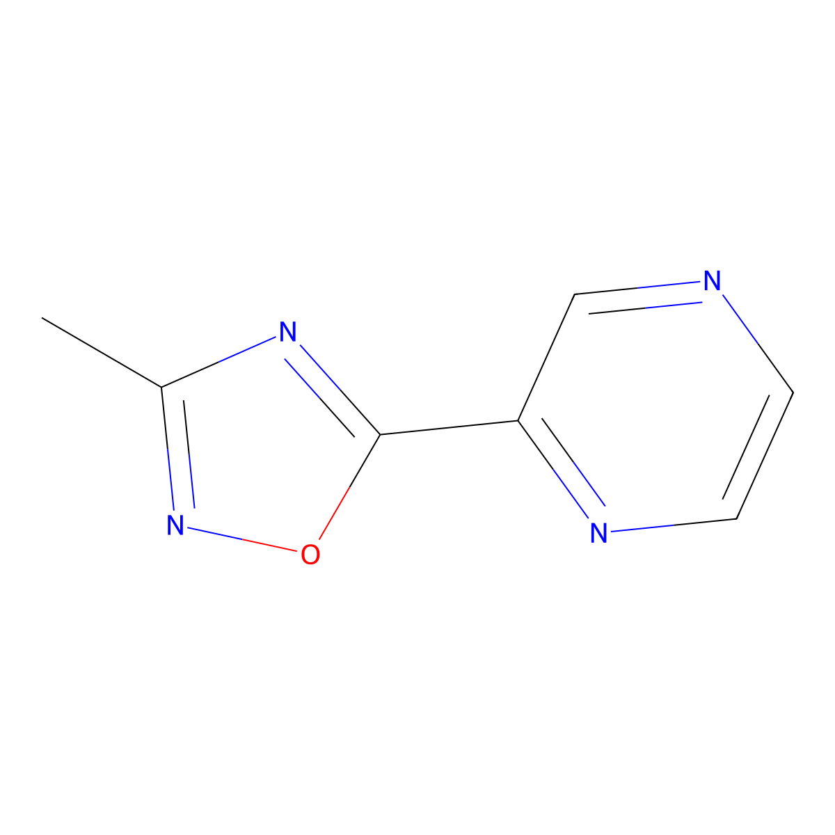 2-(3-Methyl-1,2,4-oxadiazol-5-yl)pyrazine molecular structure, CAS 1283108-90-6