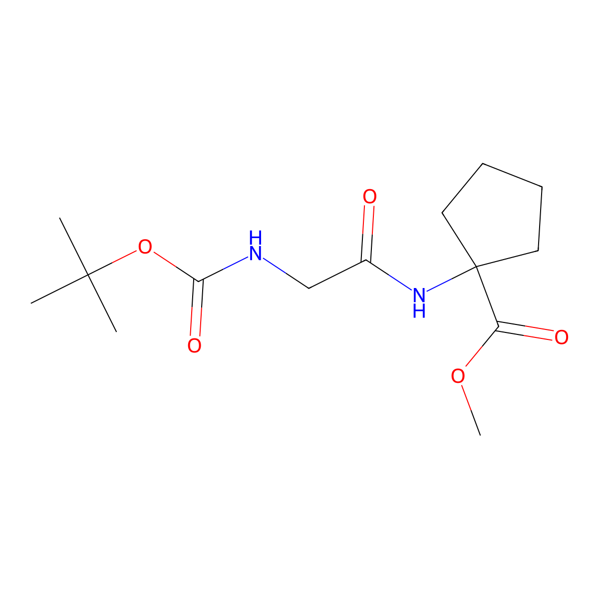 methyl 1-{[N-(tert-butoxycarbonyl)glycyl]amino}cyclopentanecarboxylate molecular structure, CAS 1283108-91-7